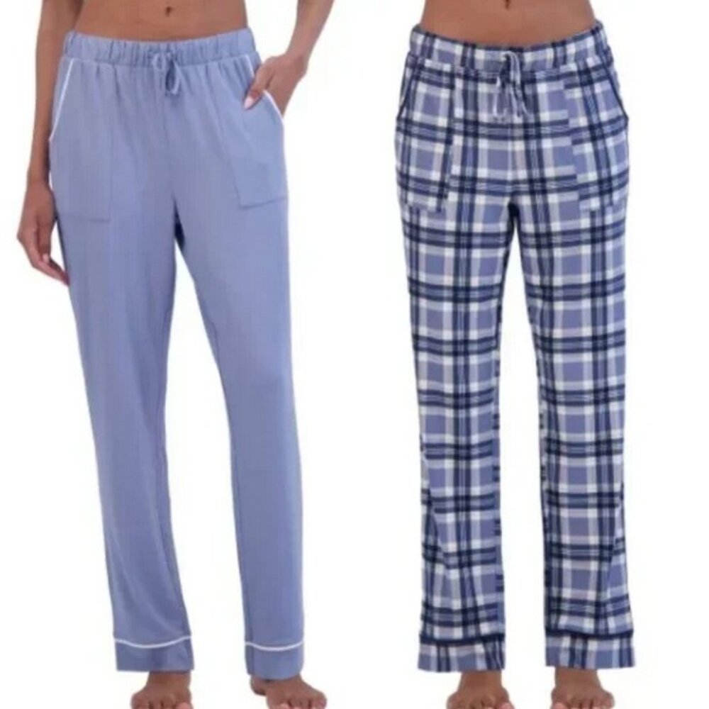 NWT Lucky Brand Women's 2 Pack Straight Leg Lounge Pants Blue